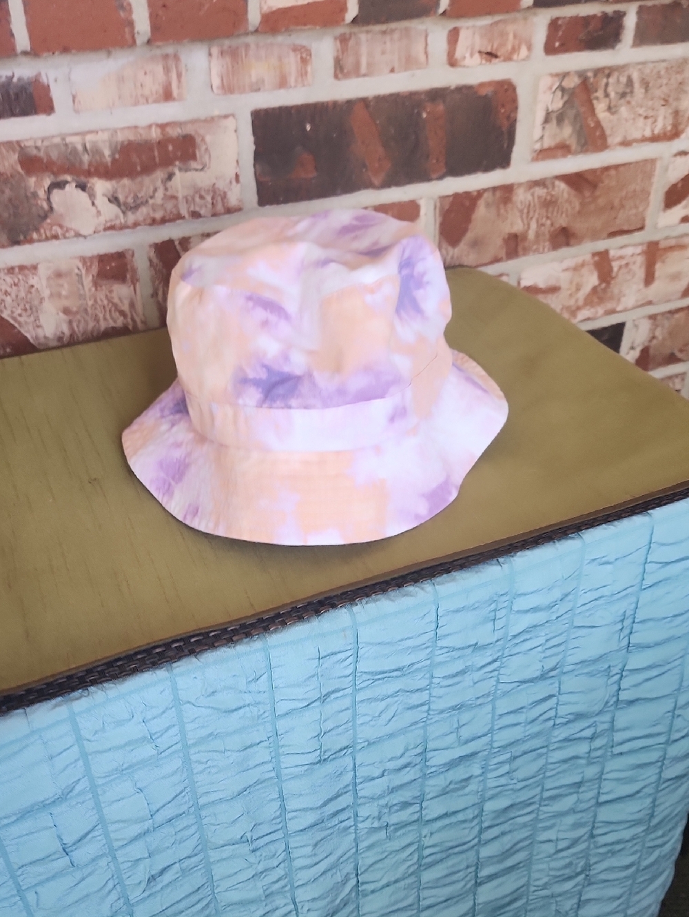 Wayf Pastel Lavender and Peach Tie-Dye Bucket Hat
